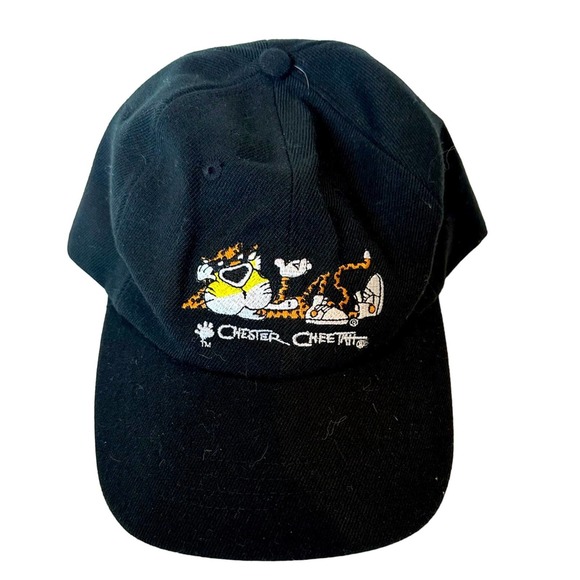 Vintage Chester Cheetah Cheetos Black Snapback Hat Planet Lunch 90s Snack Merch - Picture 1 of 5